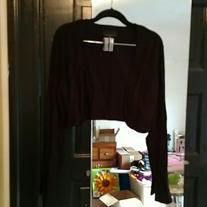 long sleeve, black, cropped cardigan sz large